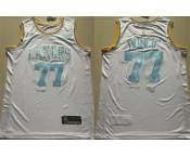Men's Los Angeles Lakers #77 Luka Doncic White 2025 Classic Edition Stitched Basketball Jersey