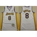 Men's Los Angeles Lakers #8 Kobe Bryant Yellow Throwback Stitched Basketball Jersey