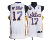 nba los angeles lakers #17 bynum white(los city edition)