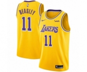 Youth Nike Los Angeles Lakers #11 Michael Beasley Swingman Gold NBA Jersey - Icon Edition