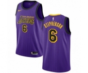 Youth Nike Los Angeles Lakers #6 Lance Stephenson Swingman Purple NBA Jersey - City Edition