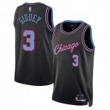 Men's Chicago Bulls #3 Josh Giddey Black 2025-26 City Edition Swingman Stitched Basketball Jersey Men's Chicago Bulls #3 Josh Giddey Black 2025-26 City Edition Swingman Stitched Basketball Jersey