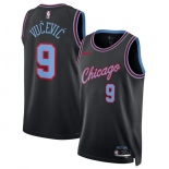 Men's Chicago Bulls #9 Nikola Vucevic Black 2025-26 City Edition Swingman Stitched Basketball Jersey Men's Chicago Bulls #9 Nikola Vucevic Black 2025-26 City Edition Swingman Stitched Basketball Jersey