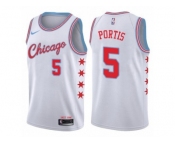Women Nike Chicago Bulls #5 Bobby Portis Swingman White NBA Jersey - City Edition