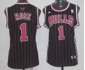 women nba chicago bulls #1 rose black[red strip]revolution 30 swingman]