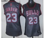 women nba chicago bulls #23 jordan black-grey[2012]