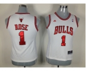 women nba jerseys chicago bulls #1 rose white[revolution 30 swingman]