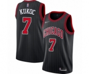 Youth Chicago Bulls #7 Toni Kukoc Swingman Black Finished Basketball Jersey - Statement Edition