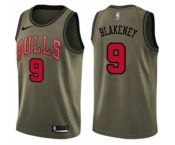 Youth Nike Chicago Bulls #9 Antonio Blakeney Swingman Green Salute to Service NBA Jersey