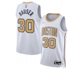 Men's Boston Celtics #30 Sam Hauser White 2025-26 City Edition Swingman Stitched Basketball Jersey Men's Boston Celtics #30 Sam Hauser White 2025-26 City Edition Swingman Stitched Basketball Jersey