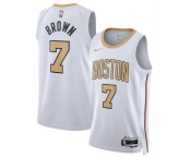 Men's Boston Celtics #7 Jaylen Brown White 2025-26 City Edition Swingman Stitched Basketball Jersey Men's Boston Celtics #7 Jaylen Brown White 2025-26 City Edition Swingman Stitched Basketball Jersey