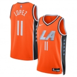 Men's Los Angeles Clippers #11 Brook Lopez Orange 2025-26 City Edition Swingman Stitched Jersey Men's Los Angeles Clippers #11 Brook Lopez Orange 2025-26 City Edition Swingman Stitched Jersey