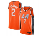 Men's Los Angeles Clippers #2 Kawhi Leonard Orange 2025-26 City Edition Swingman Stitched Jersey Men's Los Angeles Clippers #2 Kawhi Leonard Orange 2025-26 City Edition Swingman Stitched Jersey