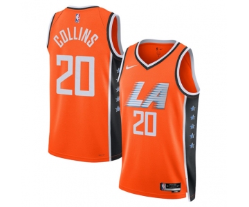 Men's Los Angeles Clippers #20 John Collins Orange 2025-26 City Edition Swingman Stitched Jersey