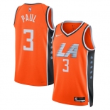 Men's Los Angeles Clippers #3 Chris Paul Orange 2025-26 City Edition Swingman Stitched Jersey Men's Los Angeles Clippers #3 Chris Paul Orange 2025-26 City Edition Swingman Stitched Jersey