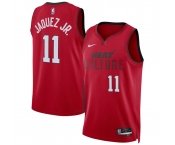 Men's Miami Heat #11 Jaime Jaquez Jr. Red 2024-25 City Edition Stitched Basketball Jersey