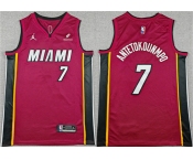 Men's Miami Heat #7 Giannis Antetokounmpo Red 2025 Statement Edition Swingman Stitched Basketball Jersey Men's Miami Heat #7 Giannis Antetokounmpo Red 2025 Statement Edition Swingman Stitched Basketball Jersey