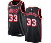 Women's Miami Heat #33 Alonzo Mourning Swingman Black Black Fashion Hardwood Classics Basketball Jersey