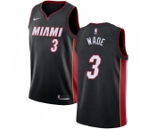Women's Nike Miami Heat #3 Dwyane Wade Swingman Black Road NBA Jersey - Icon Edition