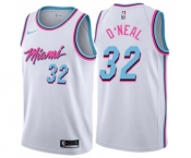 Women's Nike Miami Heat #32 Shaquille O'Neal Swingman White NBA Jersey - City Edition