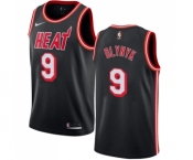 Women's Nike Miami Heat #9 Kelly Olynyk Swingman Black Black Fashion Hardwood Classics NBA Jersey