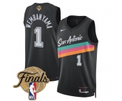 Men's San Antonio Spurs #1 Victor Wembanyama Black 2026 Finals Patch City Edition Stitched Basketball Jersey Men's San Antonio Spurs #1 Victor Wembanyama Black 2026 Finals Patch City Edition Stitched Basketball Jersey
