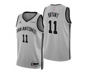 Men's San Antonio Spurs #11 Carter Bryant Silver 2025-26 Statement Edition Stitched Basketball Jersey Men's San Antonio Spurs #11 Carter Bryant Silver 2025-26 Statement Edition Stitched Basketball Jersey