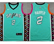 Men's San Antonio Spurs #2 Dylan Harper Teal City Edition Stitched Basketball Jersey Men's San Antonio Spurs #2 Dylan Harper Teal City Edition Stitched Basketball Jersey