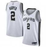Men's San Antonio Spurs #2 Dylan Harper White 2025 Draft Association Edition Stitched Basketball Jersey