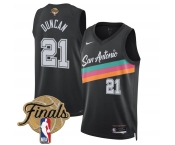 Men's San Antonio Spurs #21 Tim Duncan Black 2026 Finals Patch City Edition Stitched Basketball Jersey Men's San Antonio Spurs #21 Tim Duncan Black 2026 Finals Patch City Edition Stitched Basketball Jersey