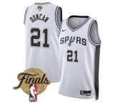 Men's San Antonio Spurs #21 Tim Duncan White 2026 Finals Patch Association Edition Stitched Basketball Jersey Men's San Antonio Spurs #21 Tim Duncan White 2026 Finals Patch Association Edition Stitched Basketball Jersey