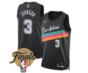 Men's San Antonio Spurs #3 Keldon Johnson Black 2026 Finals Patch City Edition Stitched Basketball Jersey Men's San Antonio Spurs #3 Keldon Johnson Black 2026 Finals Patch City Edition Stitched Basketball Jersey