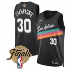 Men's San Antonio Spurs #30 Julian Champagnie Black 2026 Finals Patch City Edition Stitched Basketball Jersey Men's San Antonio Spurs #30 Julian Champagnie Black 2026 Finals Patch City Edition Stitched Basketball Jersey