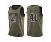 Men's San Antonio Spurs #41 Trey Lyles Swingman Green Salute to Service Basketball Jersey