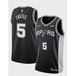 Men's San Antonio Spurs #5 Stephon Castle Black Stitched Basketball Jersey