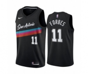 Men's San Antonio Spurs Black #11 Bryn Forbes Black City Edition Fiesta 2020-21 Stitched Basketball Jersey