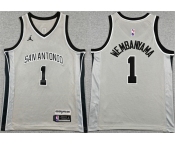 Youth San Antonio Spurs #1 Victor Wembanyama Silver 2025 Statement Edition Stitched Jersey Youth San Antonio Spurs #1 Victor Wembanyama Silver 2025 Statement Edition Stitched Jersey
