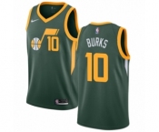 Men's Nike Utah Jazz #10 Alec Burks Green Swingman Jersey - Earned Edition