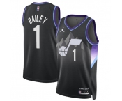 Men's Utah Jazz #1 Ace Bailey Black 2024-25 Draft Statement Edition Stitched Basketball Jersey