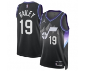 Men's Utah Jazz #19 Ace Bailey Black 2024-25 Draft Statement Edition Stitched Basketball Jersey
