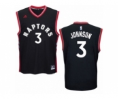 Men's Adidas Toronto Raptors #3 James Johnson Authentic Black Alternate NBA Jersey