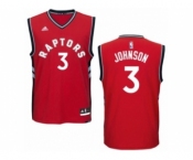 Men's Adidas Toronto Raptors #3 James Johnson Authentic Red Road NBA Jersey