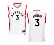 Men's Adidas Toronto Raptors #3 James Johnson Swingman White Home NBA Jersey