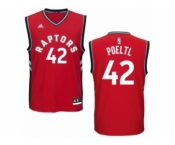 Men's Adidas Toronto Raptors #42 Jakob Poeltl Authentic Red Road NBA Jersey