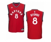 Men's Adidas Toronto Raptors #8 Bismack Biyombo Authentic Red Road NBA Jersey