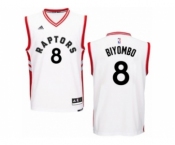 Men's Adidas Toronto Raptors #8 Bismack Biyombo Authentic White Home NBA Jersey