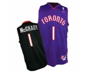 Men's Nike Toronto Raptors #1 Tracy Mcgrady Authentic Black Purple Throwback NBA Jersey