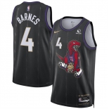 Men's Toronto Raptors #4 Scottie Barnes Black 2024-25 City Edition Stitched Basketball Jersey