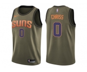 Men Nike Phoenix Suns #0 Marquese Chriss Green Salute to Service NBA Swingman Jersey