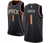 Men's Nike Phoenix Suns #1 Devin Booker Swingman Black Alternate NBA Jersey Statement Edition